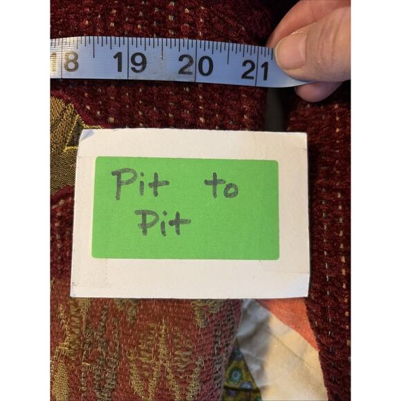 Indigo Moon Womens Jacket Patchwork Embroidered Maroon Gold Black M Unique Artsy - Picture 7 of 11